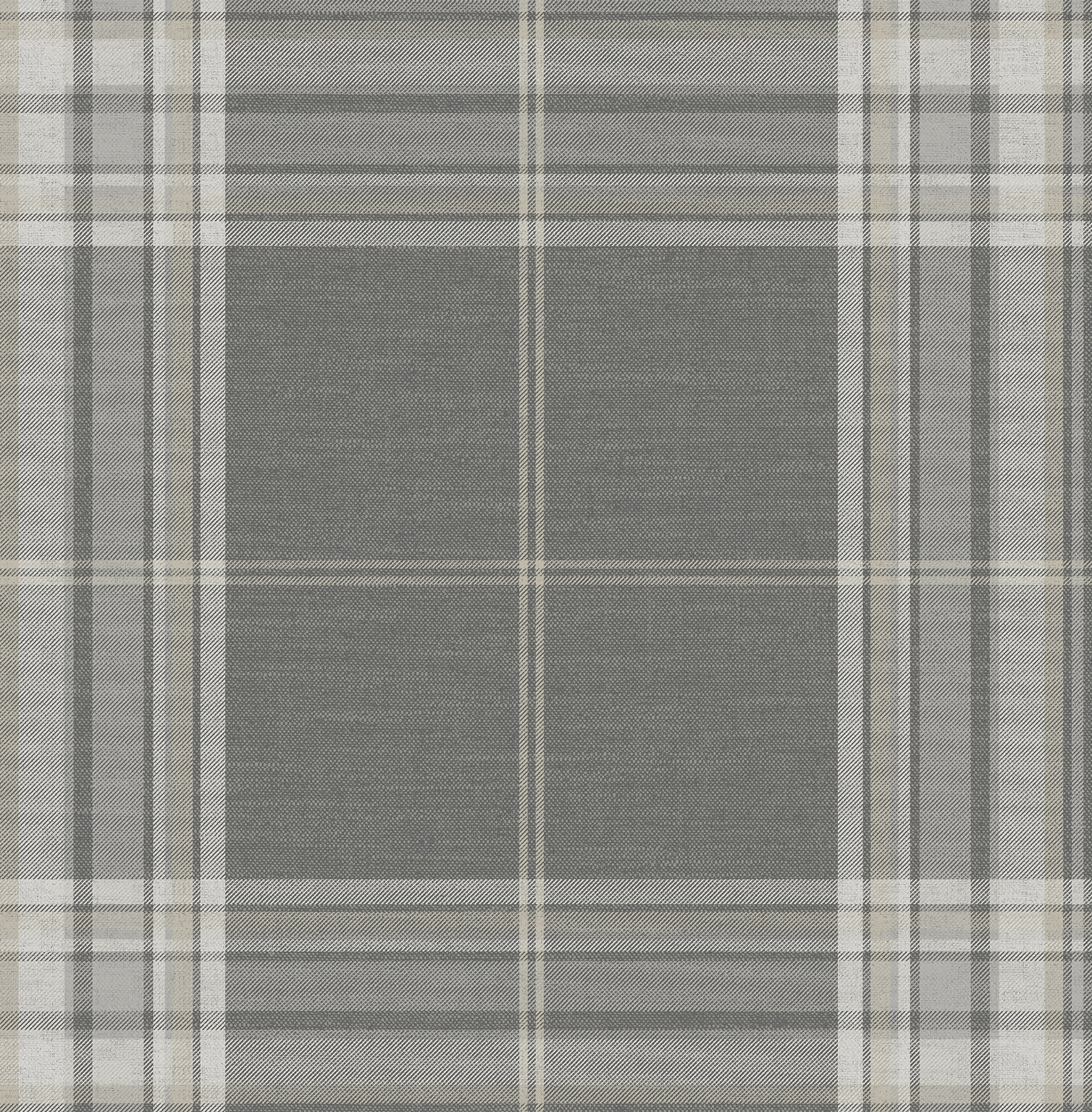 Westley Plaid Wallpaper Wallpaper A-Street Prints Roll Grey