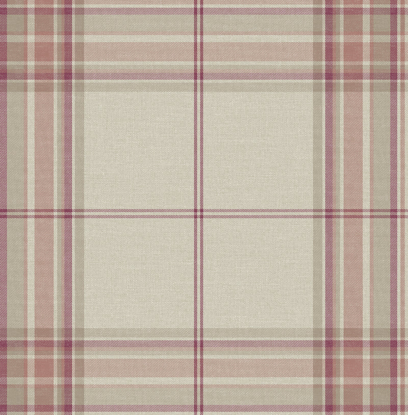 Westley Plaid Wallpaper Wallpaper A-Street Prints Roll Magenta