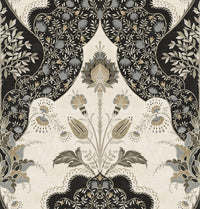 Auden Floral Grandeur Wallpaper Wallpaper A-Street Prints Roll Black