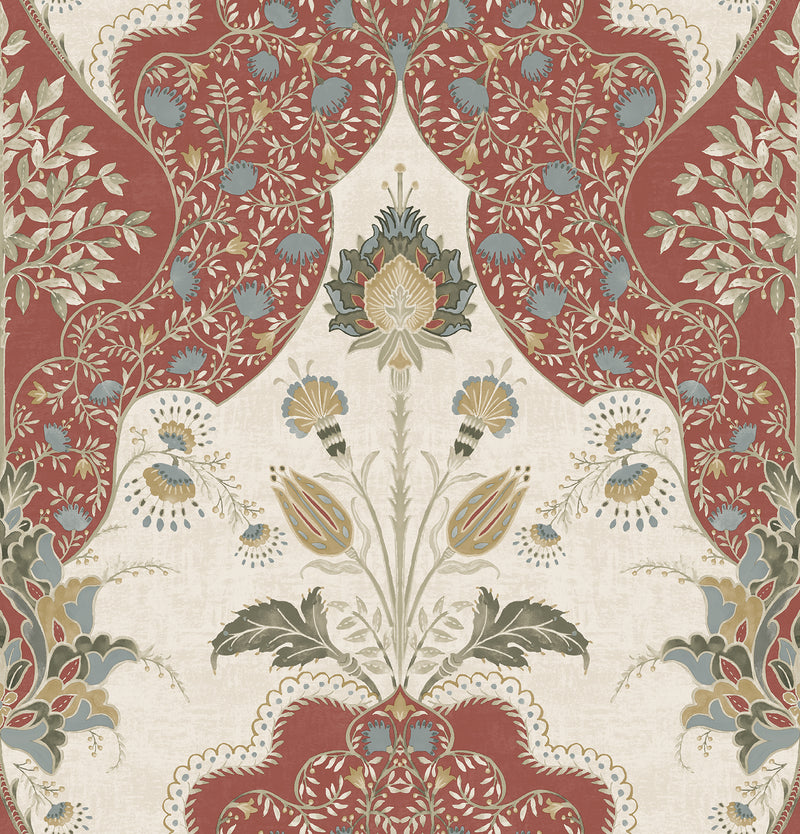 Auden Floral Grandeur Wallpaper Wallpaper A-Street Prints Roll Ruby
