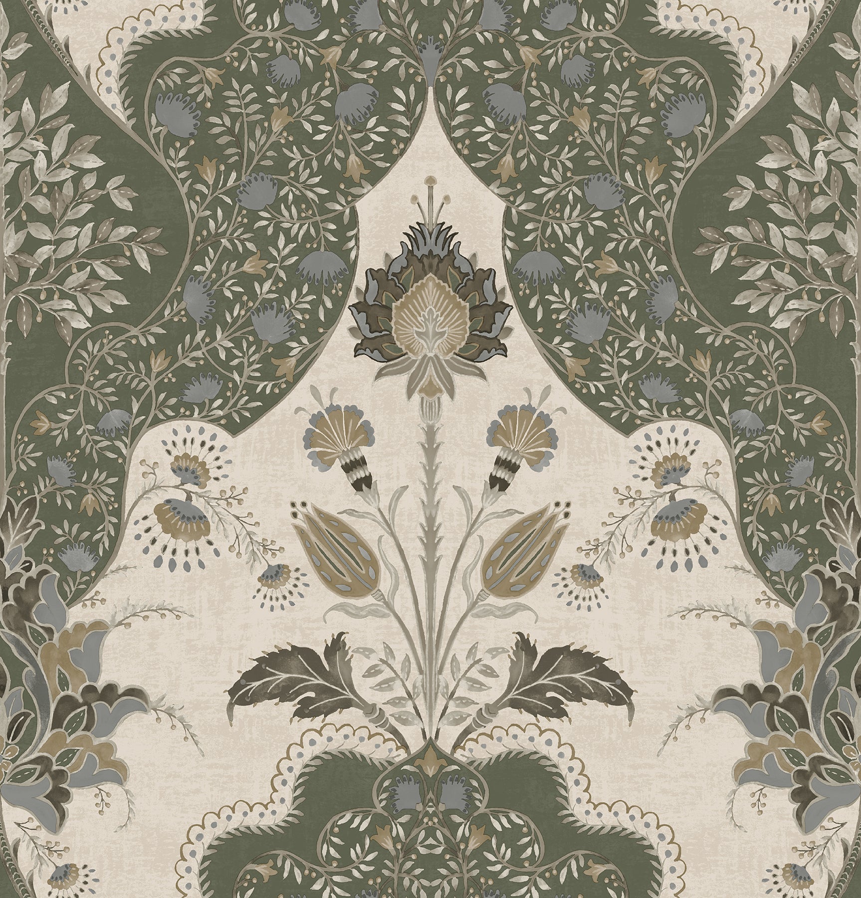 Auden Floral Grandeur Wallpaper Wallpaper A-Street Prints Roll Green