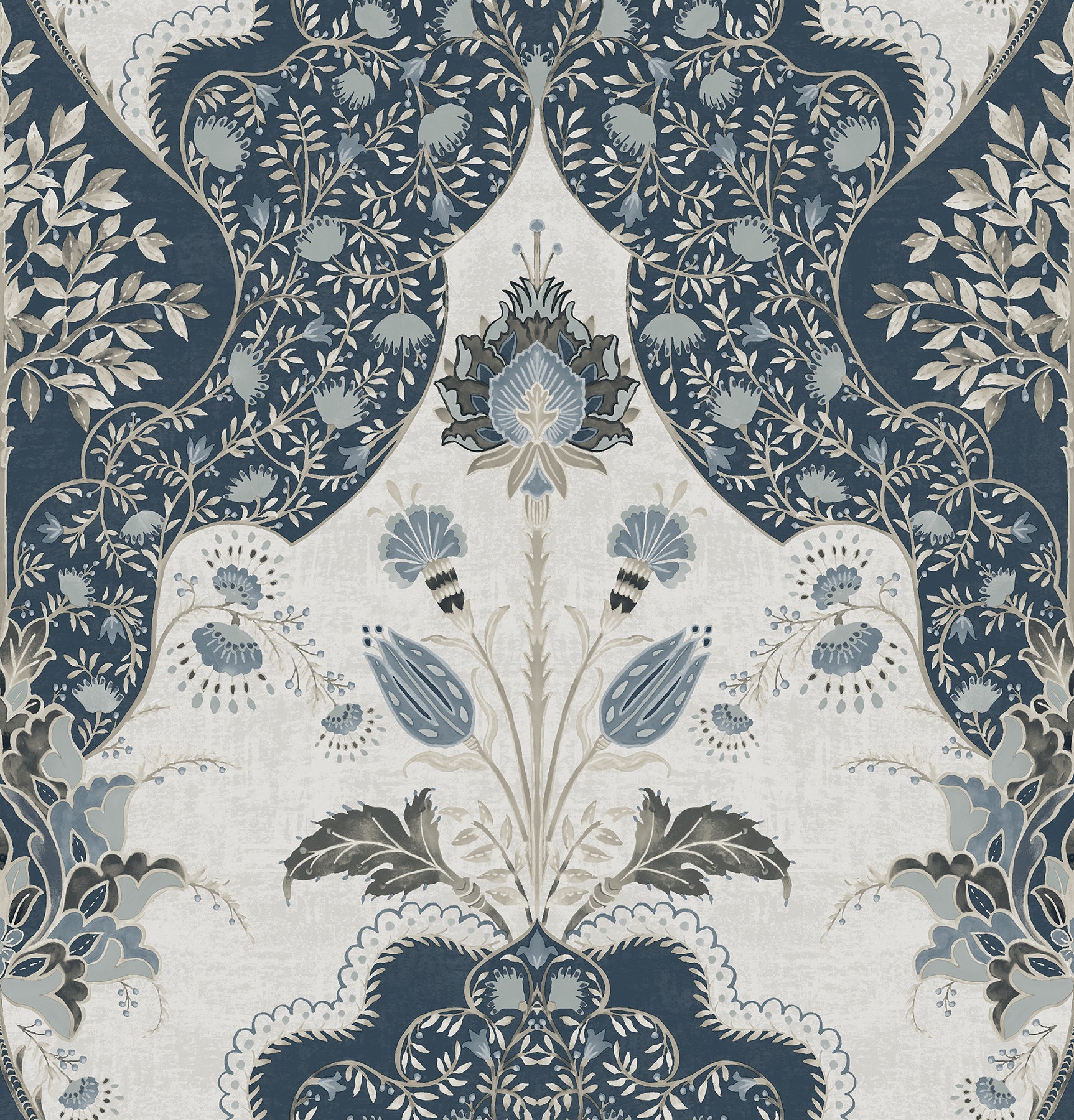Auden Floral Grandeur Wallpaper Wallpaper A-Street Prints Roll Dark Blue