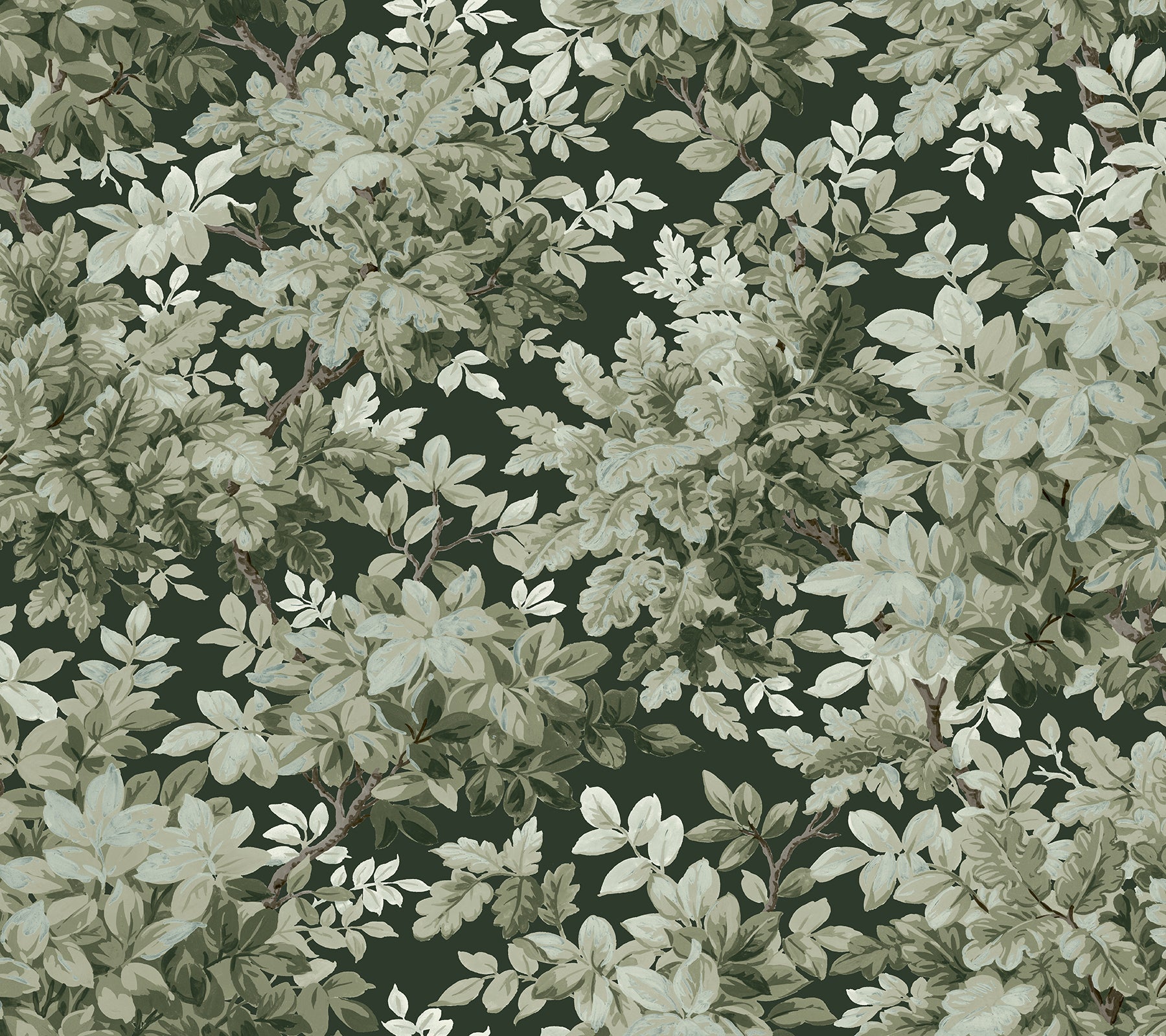 Greenwood Deciduous Wallpaper Wallpaper A-Street Prints Roll Dark Green