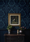 Shadow Flocked Damask Wallpaper Wallpaper A-Street Prints