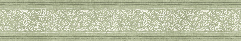 Carved Floral Wallpaper Border Wallpaper Border Chesapeake Spool Green