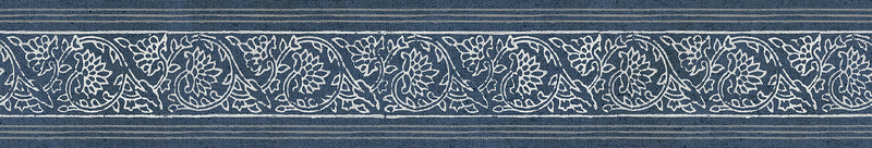 Carved Floral Wallpaper Border Wallpaper Border Chesapeake Spool Blue