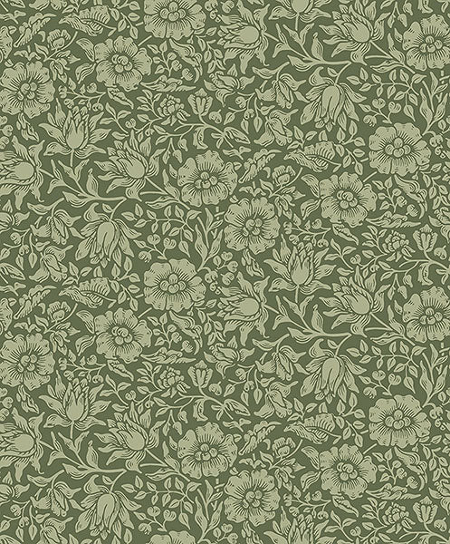 Mallow Wallpaper Wallpaper A-Street Prints Double Roll Dark Green 
