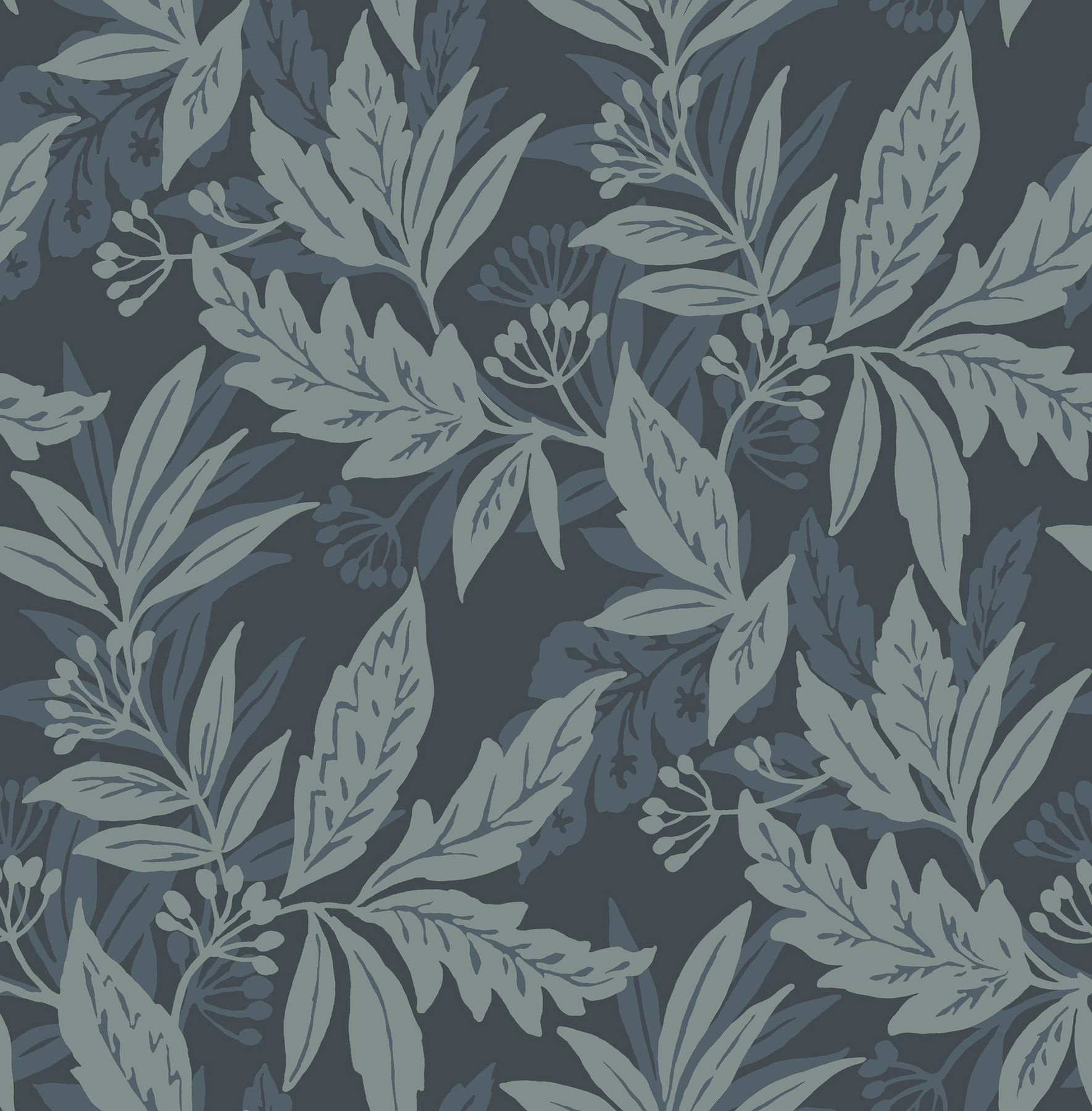 Anita Woodland Floral Wallpaper Wallpaper A-Street Prints Double Roll Teal 