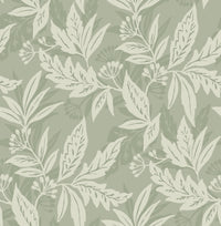 Anita Woodland Floral Wallpaper Wallpaper A-Street Prints Double Roll Sage 