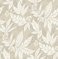 Anita Woodland Floral Wallpaper Wallpaper A-Street Prints Double Roll Beige 