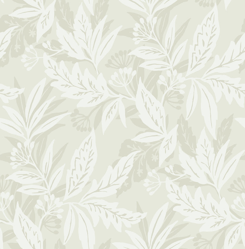 Anita Woodland Floral Wallpaper Wallpaper A-Street Prints Double Roll Dove 