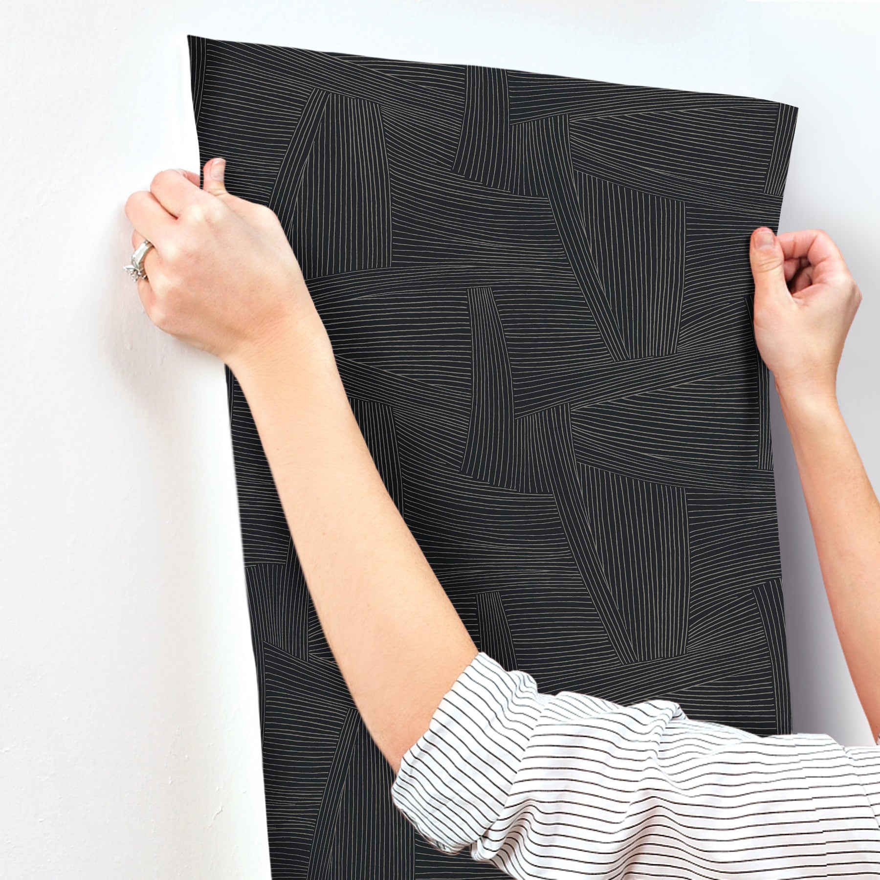Reid Woven Geometric Wallpaper Wallpaper A-Street Prints   