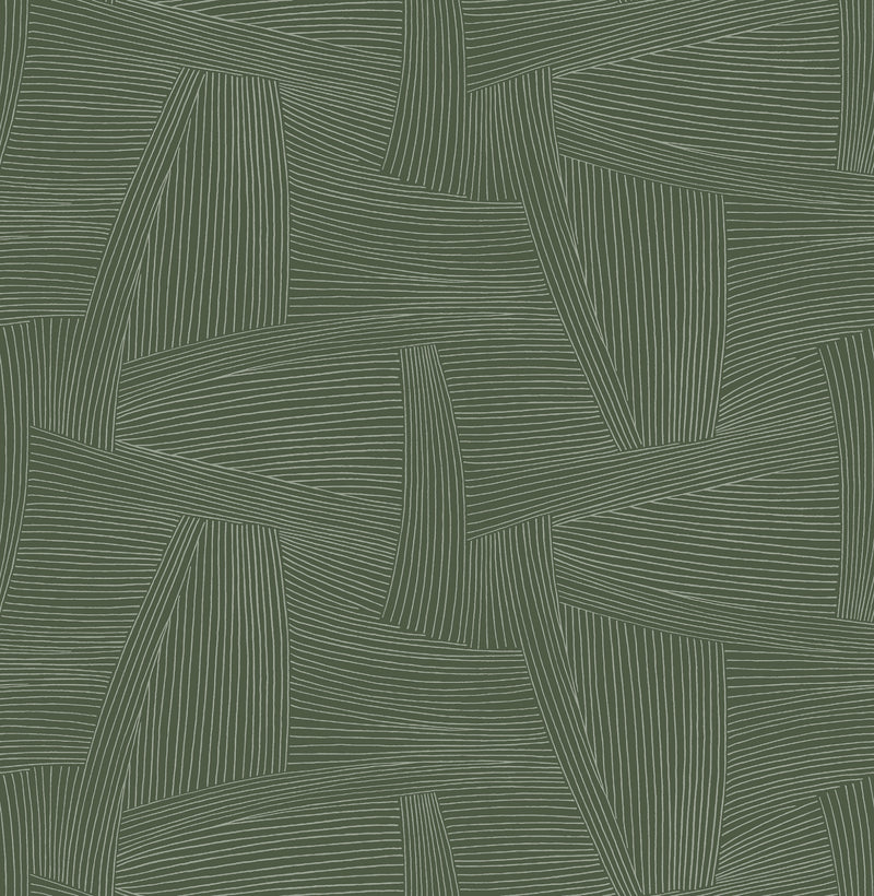Reid Woven Geometric Wallpaper Wallpaper A-Street Prints Double Roll Evergreen 