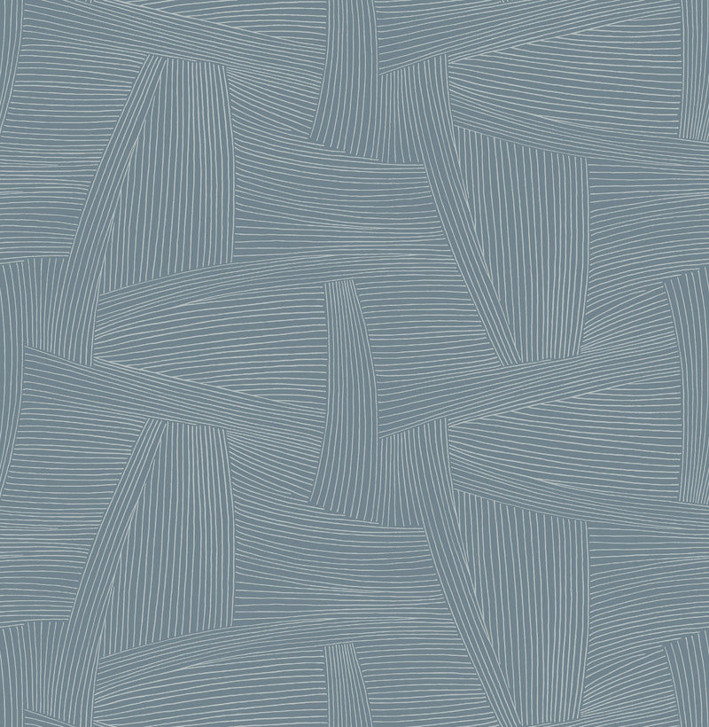 Reid Woven Geometric Wallpaper Wallpaper A-Street Prints Double Roll Sky Blue 