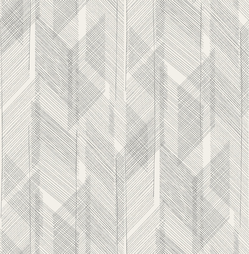 Bryant Crosshatch Wallpaper Wallpaper A-Street Prints Double Roll Black 