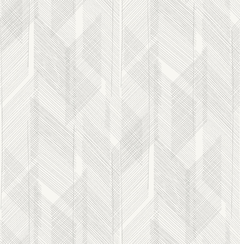 Bryant Crosshatch Wallpaper Wallpaper A-Street Prints Double Roll Silver 