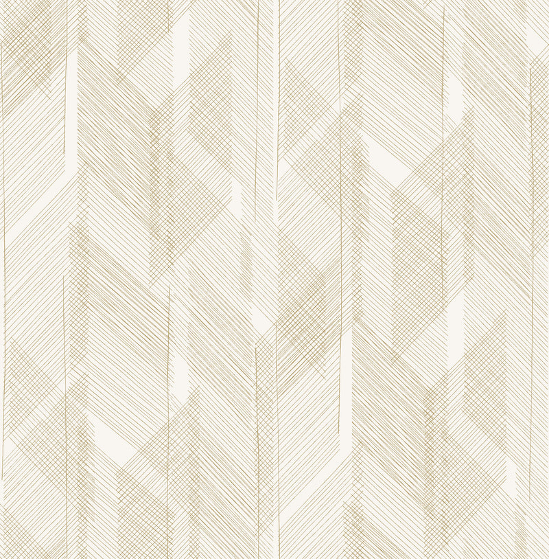 Bryant Crosshatch Wallpaper Wallpaper A-Street Prints Double Roll Gold 