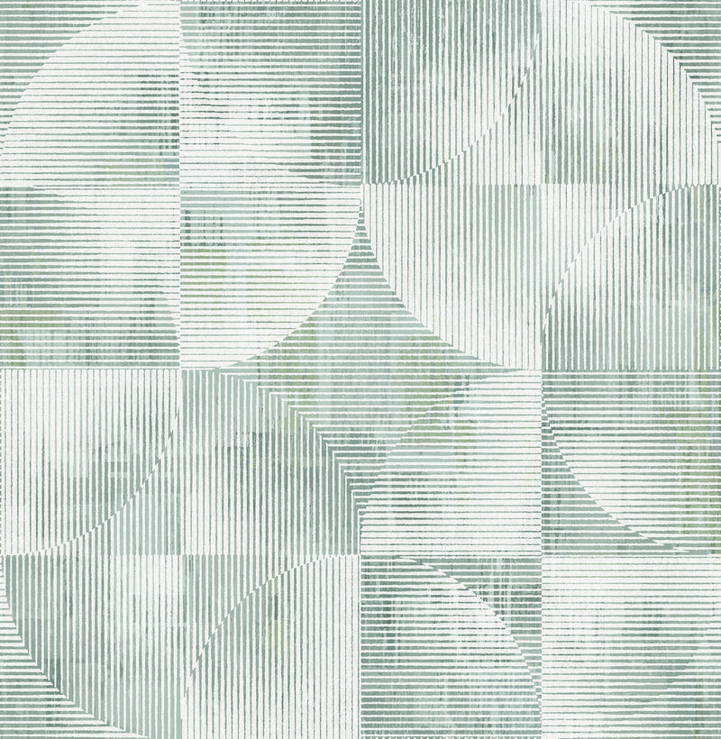 Woodbine Abstract Geometric Wallpaper Wallpaper A-Street Prints Double Roll Sage 