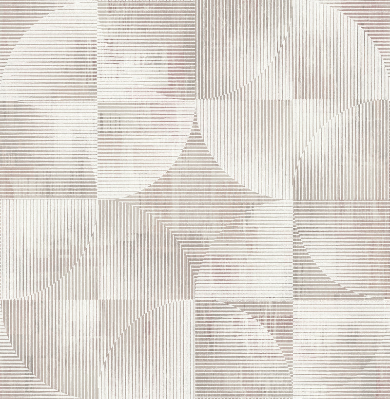 Woodbine Abstract Geometric Wallpaper Wallpaper A-Street Prints Double Roll Rose 