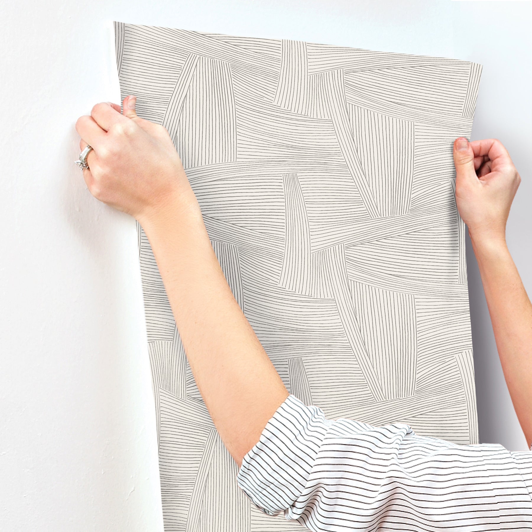 Reid Woven Geometric Wallpaper Wallpaper A-Street Prints   