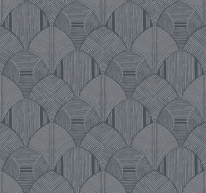 Meyberg Geometric Wallpaper Wallpaper A-Street Prints Double Roll Blue 
