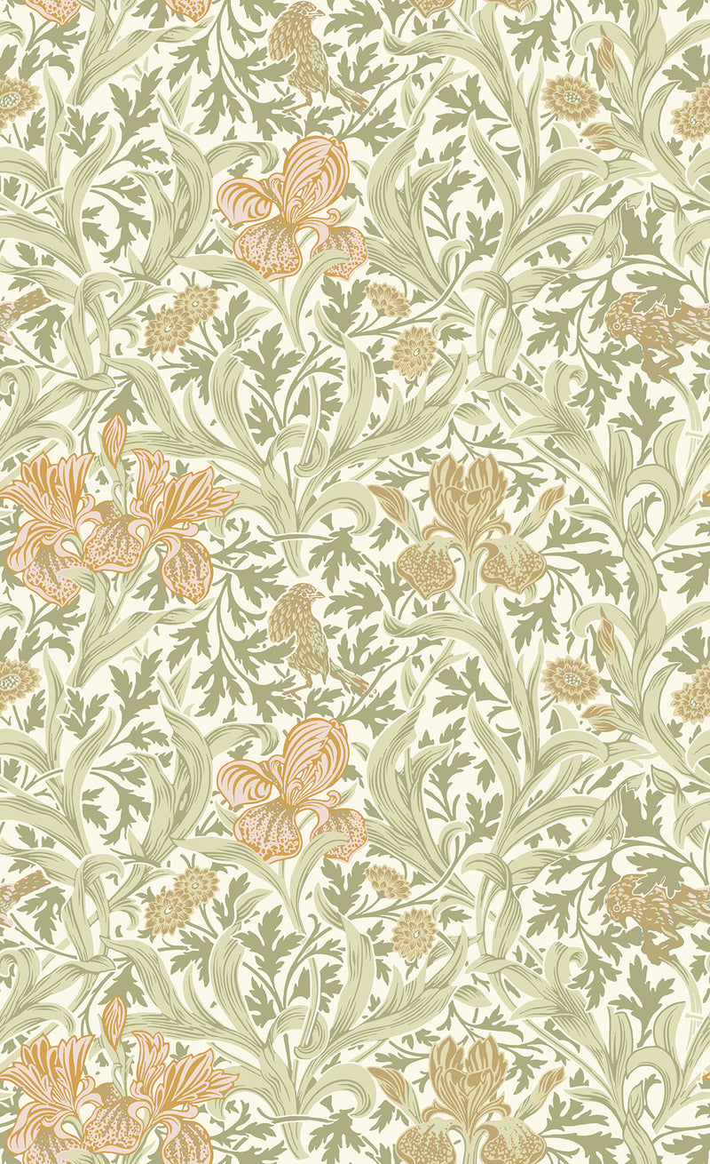 Iris Wallpaper Wallpaper A-Street Prints Roll Light Green