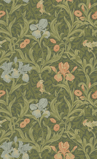 Iris Wallpaper Wallpaper A-Street Prints Roll Green