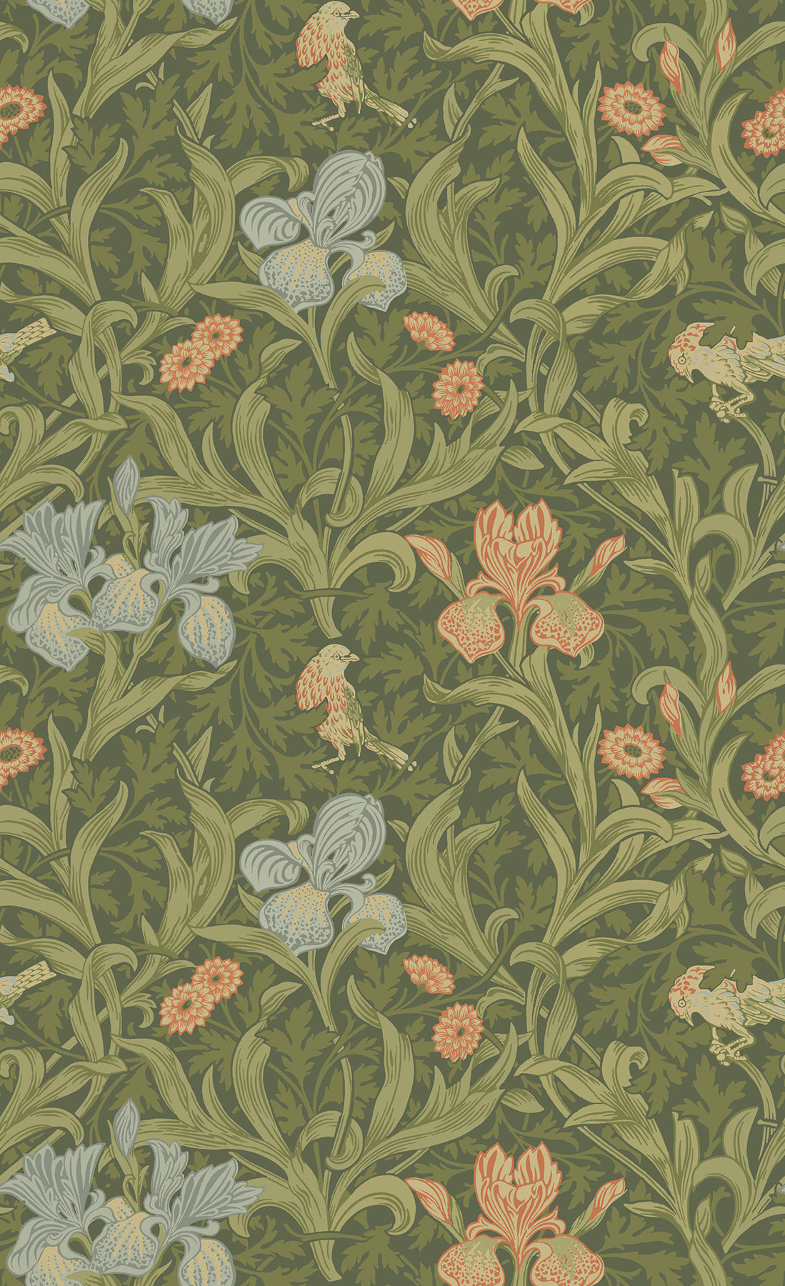 Iris Wallpaper Wallpaper A-Street Prints Roll Green