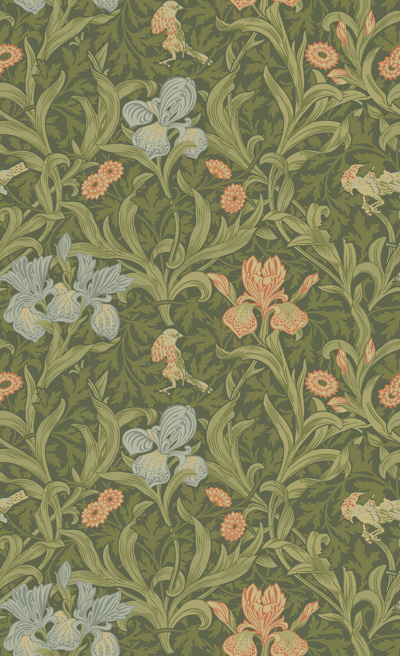 Iris Wallpaper Wallpaper A-Street Prints Roll Green