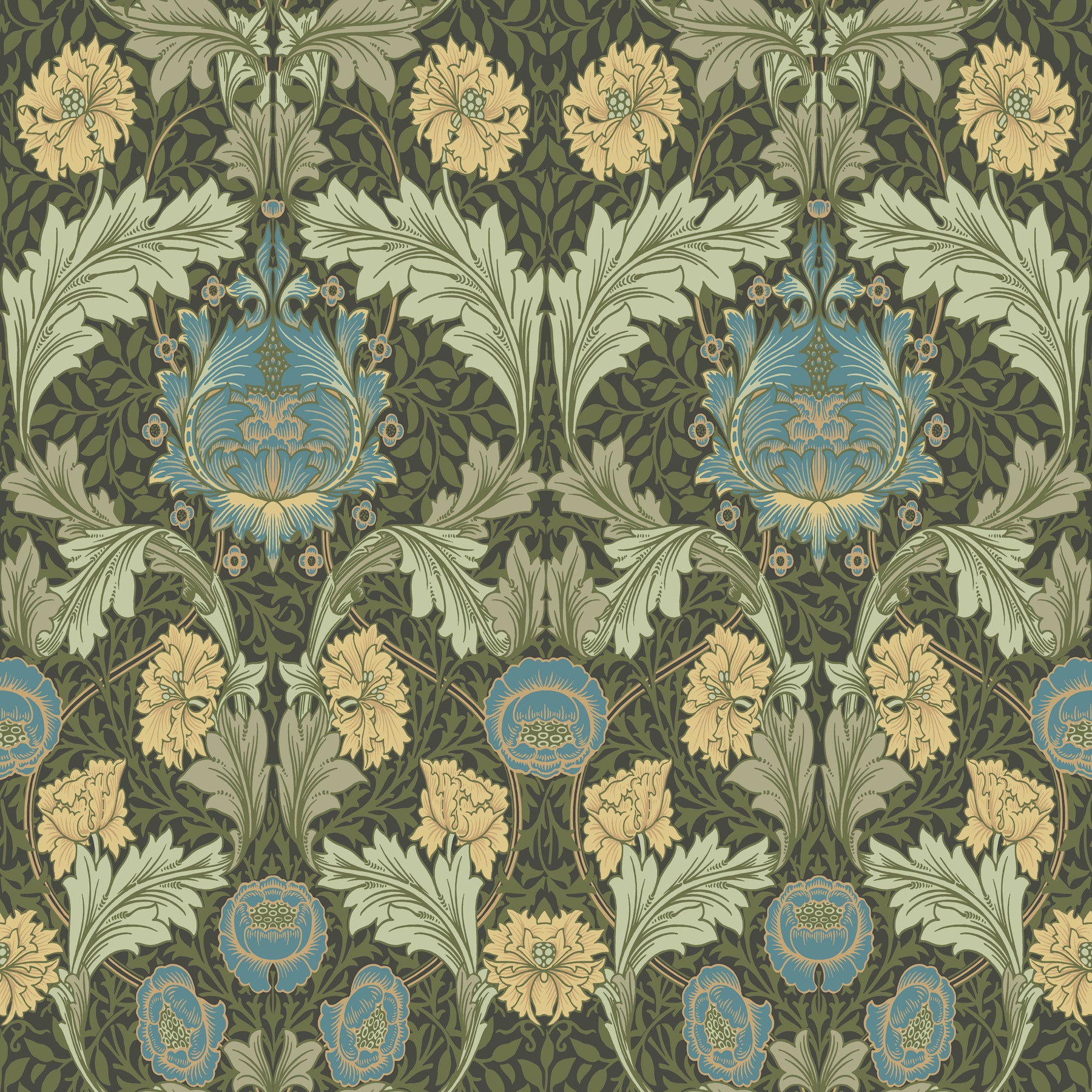 Myrtle Wallpaper Wallpaper A-Street Prints Roll Dark Green