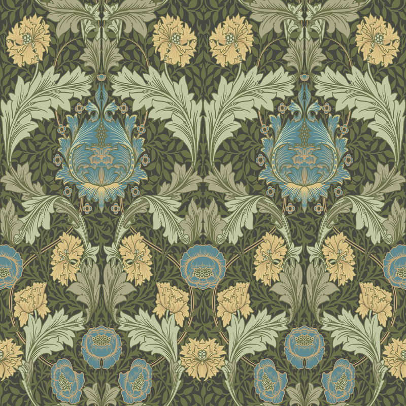 Myrtle Wallpaper Wallpaper A-Street Prints Roll Dark Green