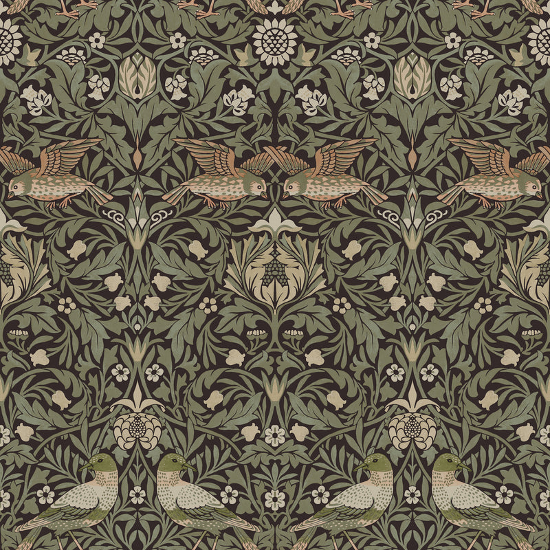 Bird Wallpaper Wallpaper A-Street Prints Roll Brown