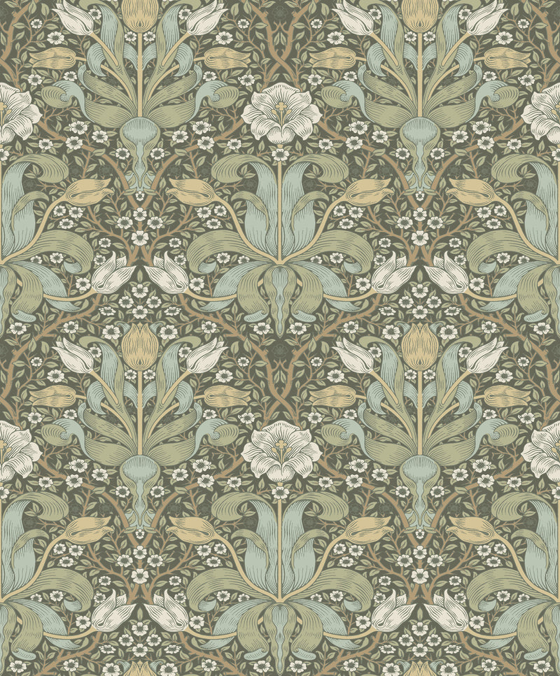 Spring Thicket Wallpaper Wallpaper A-Street Prints Roll Green