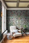 Vine Embroidery Mural Wallpaper A-Street Prints