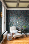 Vine Embroidery Mural Wallpaper A-Street Prints