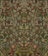 Vine Embroidery Mural Wallpaper A-Street Prints Unit Dark Green