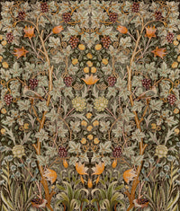 Vine Embroidery Mural Wallpaper A-Street Prints Unit Green