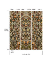 Vine Embroidery Mural Wallpaper A-Street Prints