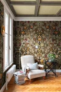 Vine Embroidery Mural Wallpaper A-Street Prints