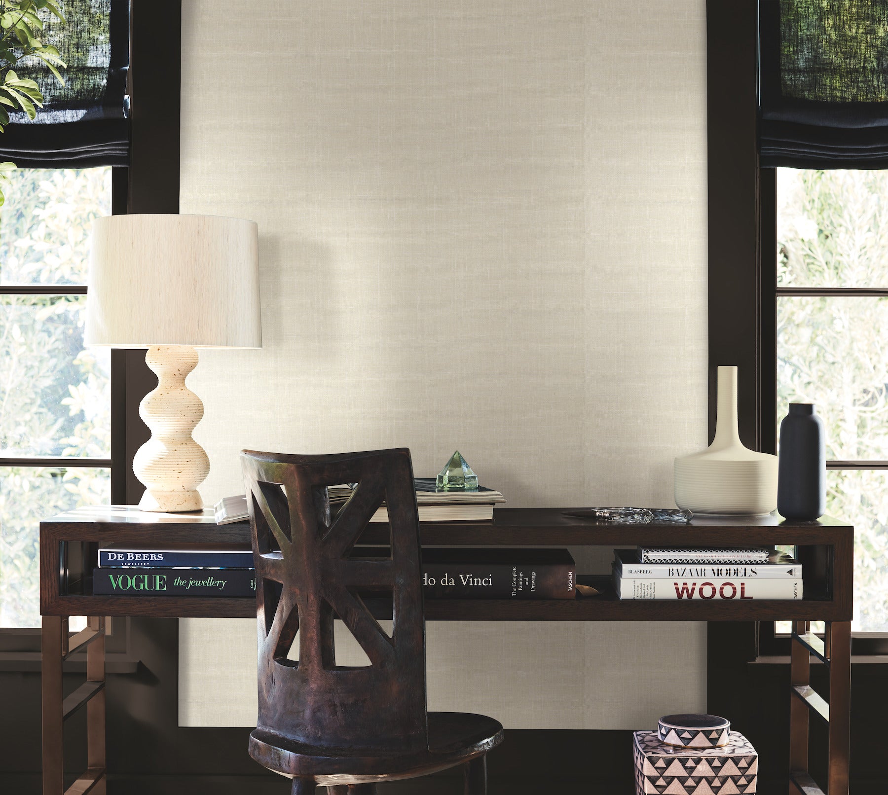 Woven Linen Wallpaper Antonina Vella   