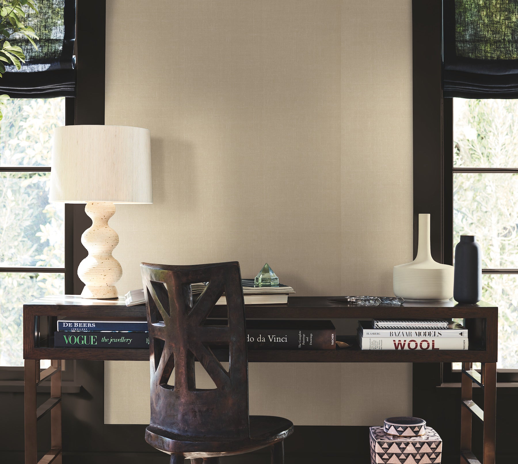 Woven Linen Wallpaper Antonina Vella   