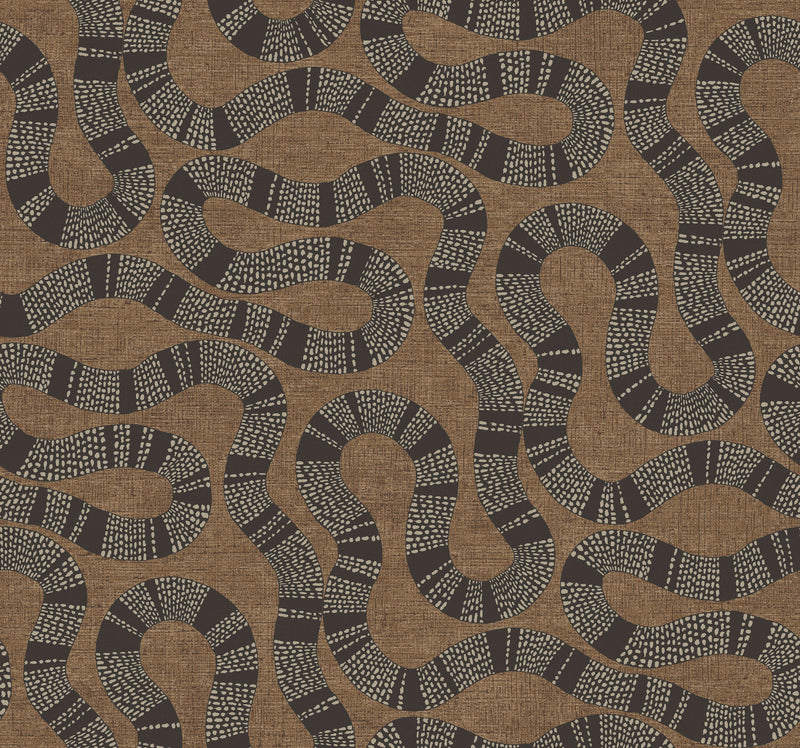 Ophidia Wallpaper Antonina Vella Double Roll Brown 