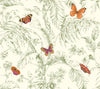 Papillon Wallpaper Wallpaper York Wallcoverings Double Roll Green 