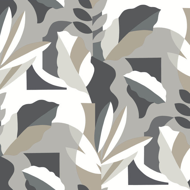 Papier Colle Wallpaper Wallpaper York Wallcoverings Double Roll Black & White 