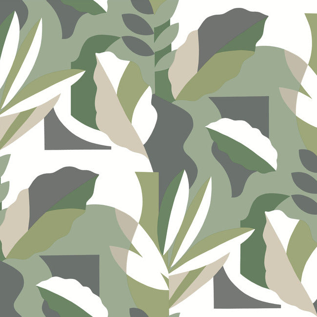 Papier Colle Wallpaper Wallpaper York Wallcoverings Double Roll Green 