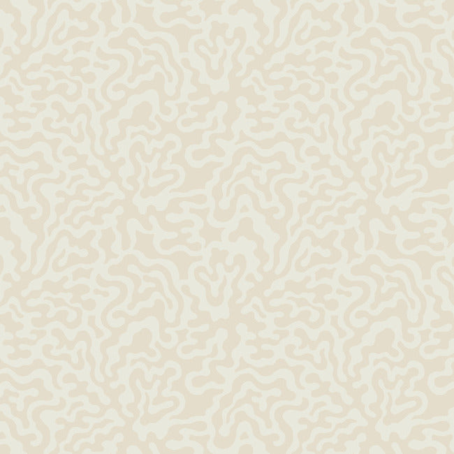 Nebulous Cloud Wallpaper Wallpaper York Wallcoverings Double Roll Almond/Metallic 