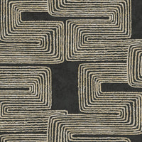Nikki Chu Zulu Thread Wallpaper Wallpaper York Wallcoverings Double Roll Black/Gold 
