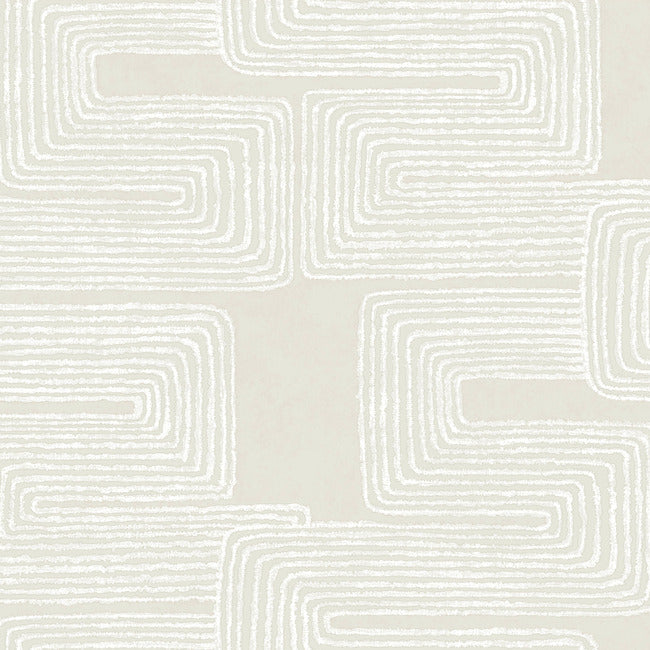 Nikki Chu Zulu Thread Wallpaper Wallpaper York Wallcoverings Double Roll Neutral/Pearl 
