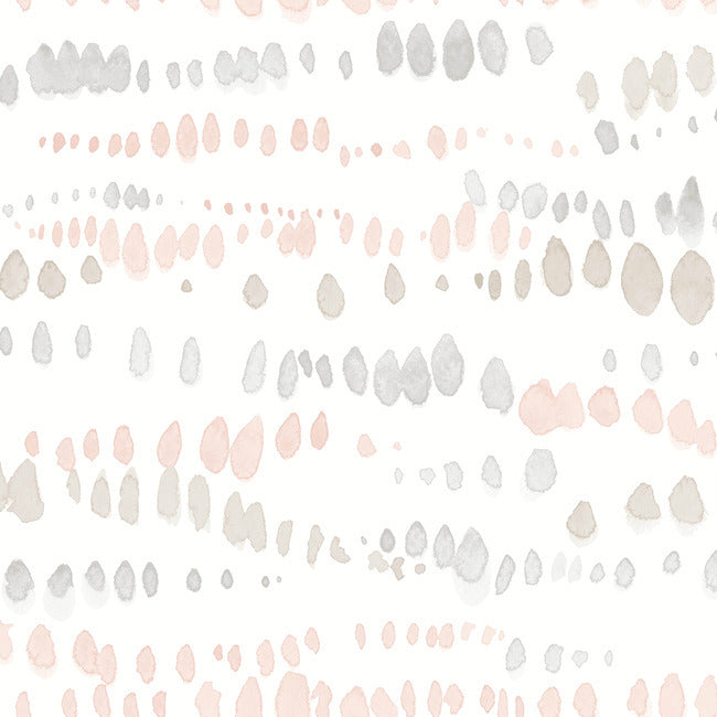 Lisa Audit Dewdrops Wallpaper Wallpaper York Wallcoverings Double Roll Pink/Grey 