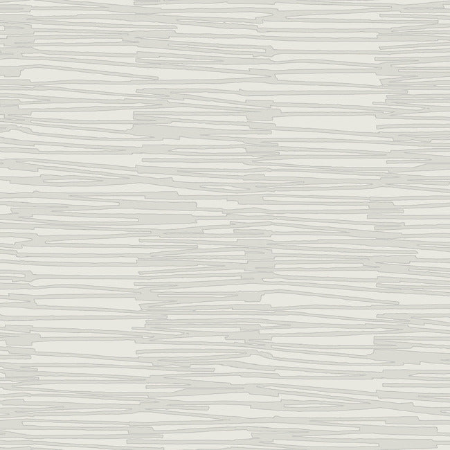 Nikki Chu Water Reed Thatch Wallpaper Wallpaper York Wallcoverings Double Roll Dove/Silver 